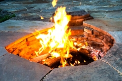 Dry-stack fire pit and patio
