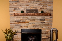 Hand-crafted veneer indoor fireplace