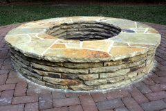 Tennessee sandstone raised firepit