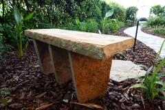 Dry-set bench for garden