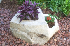 Quartzite stone carved planter