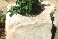 Sandstone boulder planter