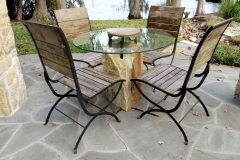 Glass-top boulder table