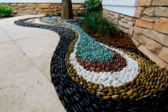 Water on pebble mosaic