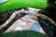Flagstone Path with Dry-Stack Retaining Wall (Alternate View)