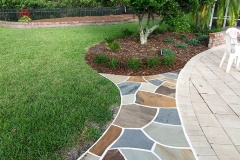 Dry-laid flagstone path with mortared joints