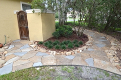 Dry-laid stone path and border