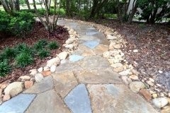 Natural stone garden pathway