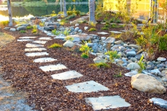 Sandstone path over dry-creek bed