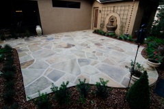Full bed mortared flagstone patio