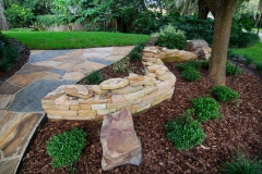 Dry-Stack Retaining Wall with Path to Side Yard