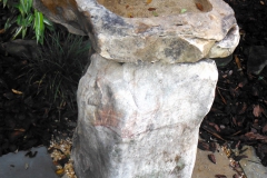 Natural stone stacked birdbath