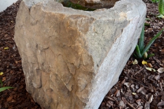 Natural stone bird bath