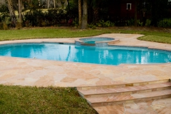 Flagstone pool deck and steps